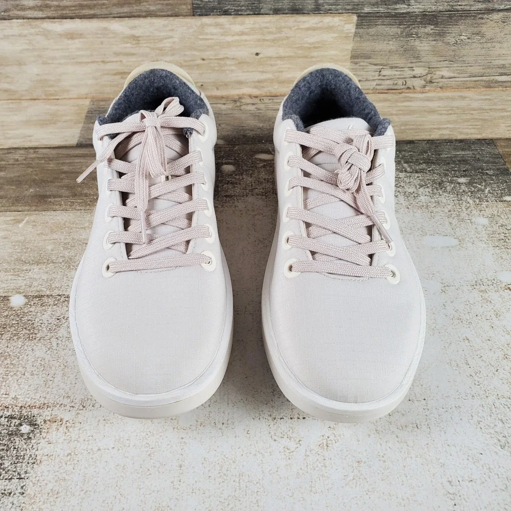 Allbirds Wool Piper Woven Womens Shoes Sz 8 Natural White Lace Up Sneakers